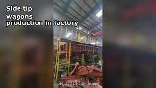 Πλαϊνή ανατροπή βαγονιών απόρριψης εκκένωσης χαλίκι ορυκτών λίθων σιδηροδρομικών βαγονιών